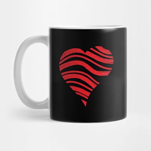 Big Red Painted Heart Mug